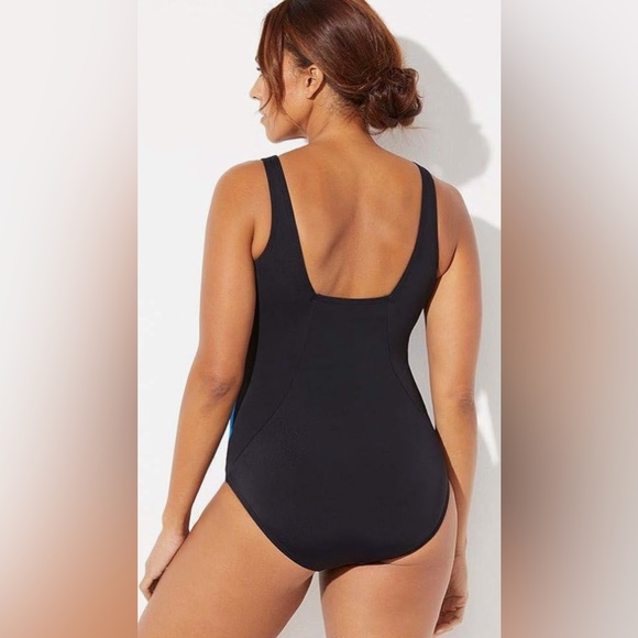 Swimsuits for All Tropical Palm Leaves Black Swimsuit Size 16 - Picture 6 of 13